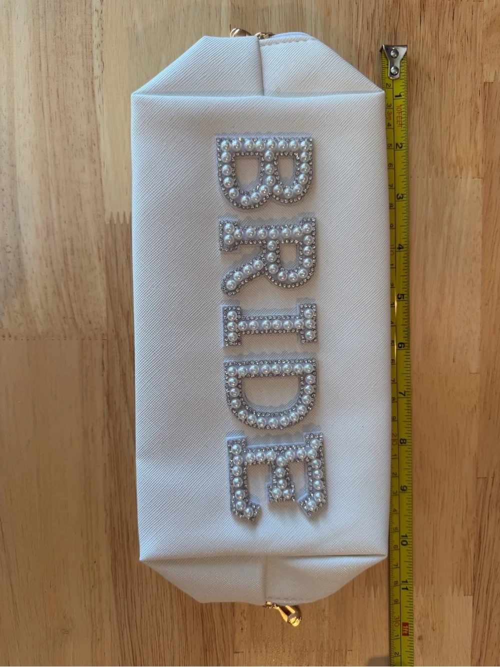 Brand New Bridal White Beaded Makeup Bag